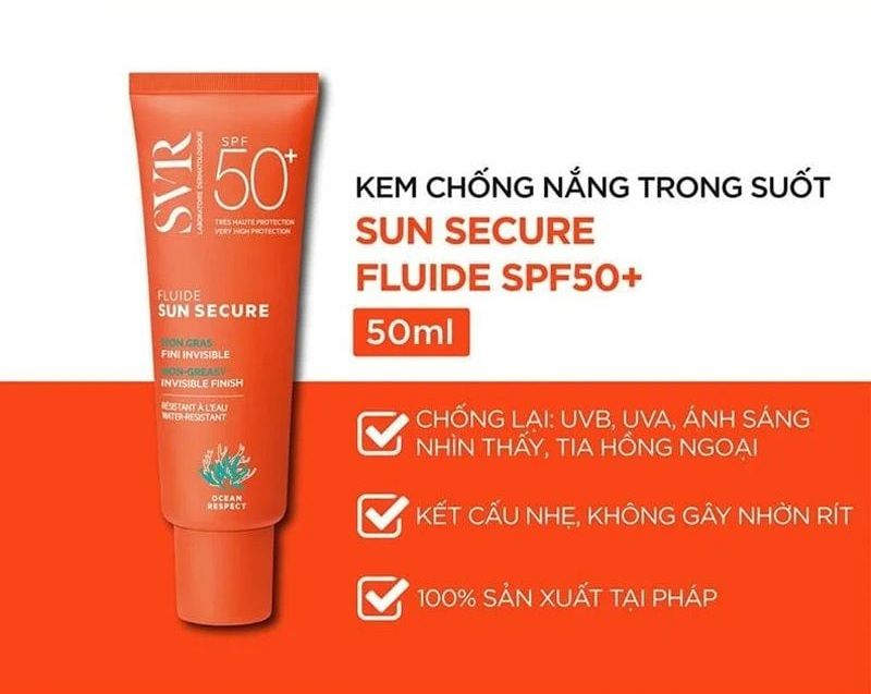 SVR Sun Secure Extreme SPF50+ có kết cấu gel mát lạnh, tan nhanh và để lại cảm giác khô ráo
