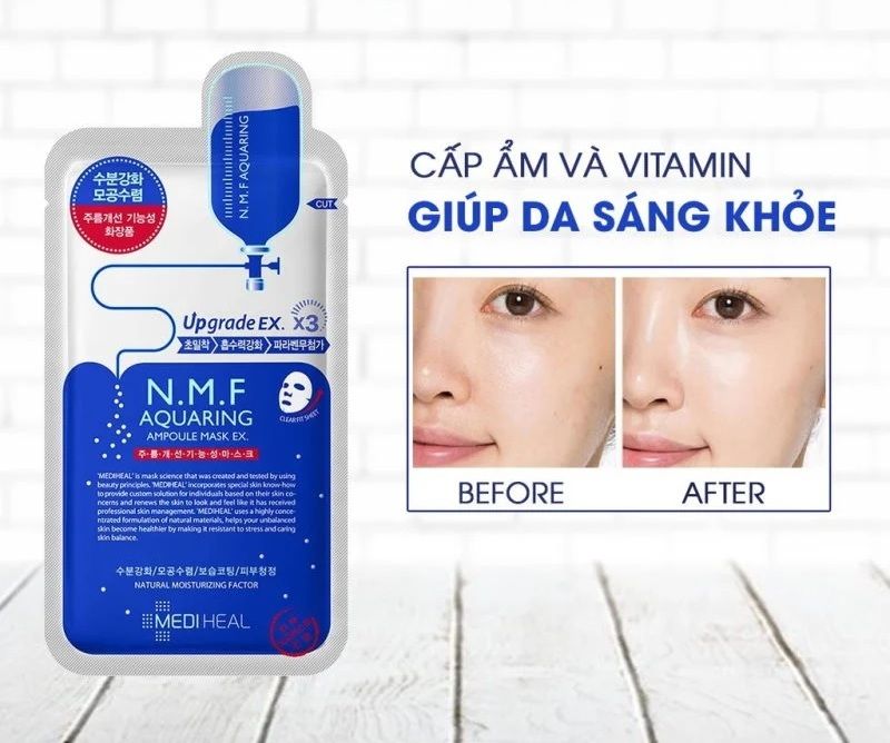 N.M.F Aquaring Ampoule Mask là sản phẩm best-seller, giúp cấp ẩm sâu, cải thiện độ đàn hồi và phục hồi da khô sần chỉ sau vài lần sử dụng