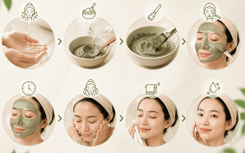 Để mặt nạ phát huy tối đa hiệu quả làm sạch và hỗ trợ giảm dầu nhờn, bạn cần thực hiện đúng quy trình sử dụng