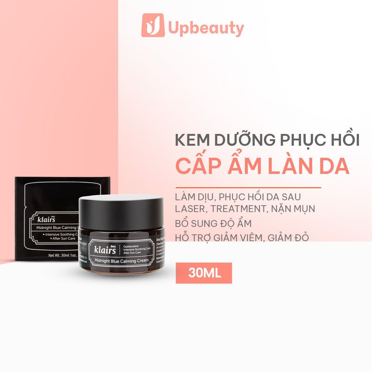 Kem Dưỡng Phục Hồi Klairs Midnight Blue Calming Cream Cấp Ẩm Làn Da 30ml