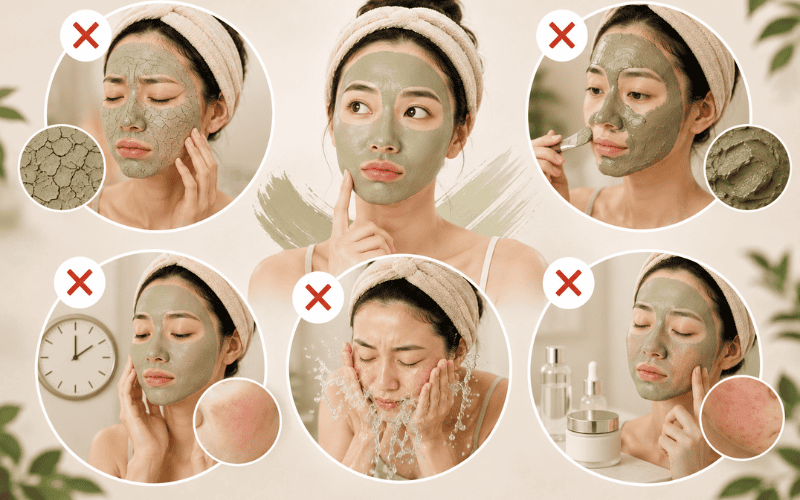 Một trong những lỗi phổ biến nhất là để mặt nạ khô cứng hoàn toàn trên da