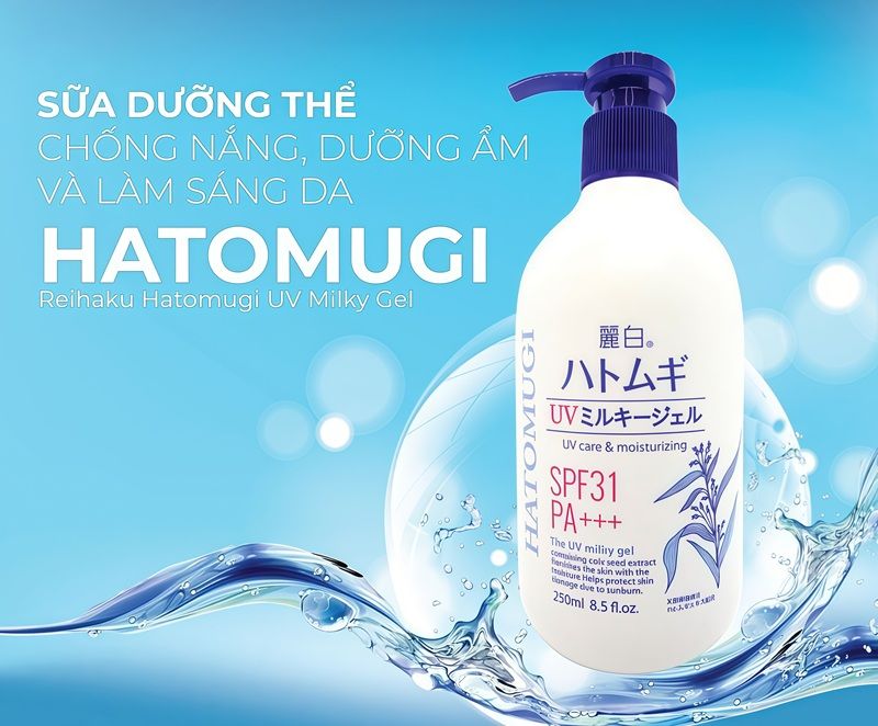 Hatomugi UV Milky Gel là sữa dưỡng thể chống nắng có thể dùng cho cả mặt và cơ thể, phù hợp với mọi loại da, kể cả da nhạy cảm
