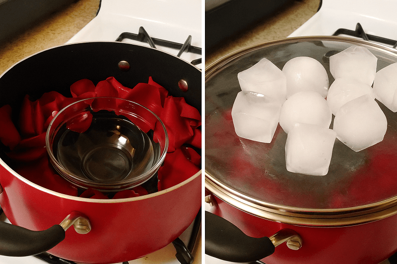 Phương pháp chưng cất (Distillation Method - Cho nước hoa hồng tinh khiết hơn)
