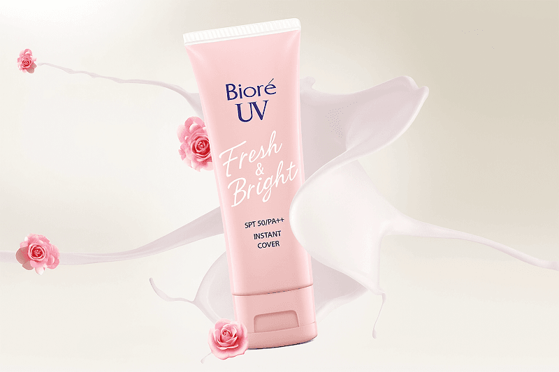 Kem chống nắng Bioré UV Fresh & Bright SPF50 PA+++ Instant Cover sáng sa rạng rỡ - che phủ tức thì 30g