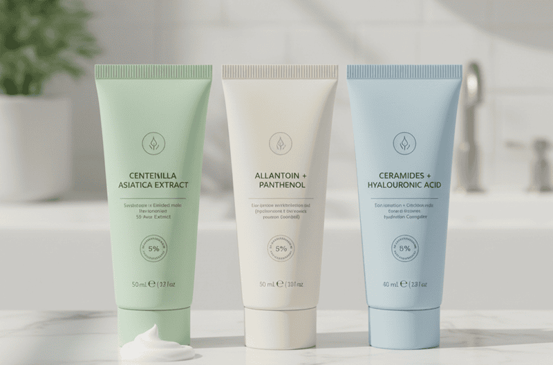 Các thành phần làm dịu và phục hồi là trọng tâm của kem dưỡng ẩm cho da nhạy cảm. 