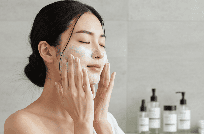 Bước 1: Làm sạch dịu nhẹ (Gentle cleansing)