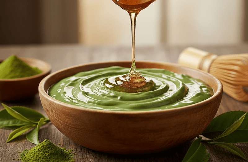 Mặt nạ trà xanh & mật ong (Công thức "vàng" cho da mụn)