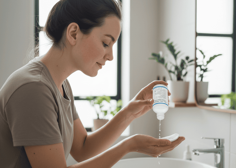 Làm sạch vùng da sau nặn mụn