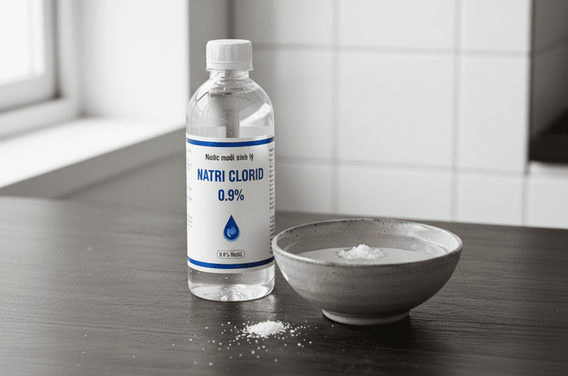 Sự khác biệt giữa nước muối sinh lý (0.9%) và nước muối tự pha