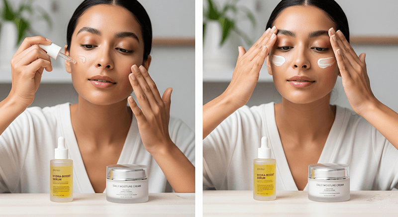 Khuyến nghị chung: Khoảng 1-2 phút là thời gian tối thiểu để serum có thể thẩm thấu tương đối vào da.