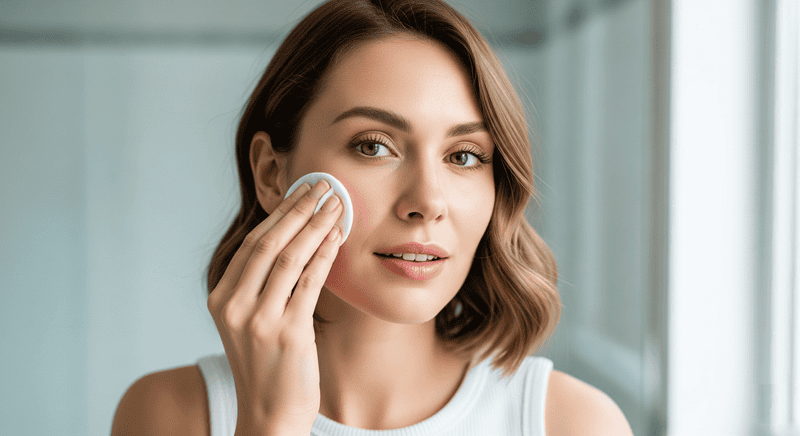 Bước 2: Dùng toner để cân bằng da