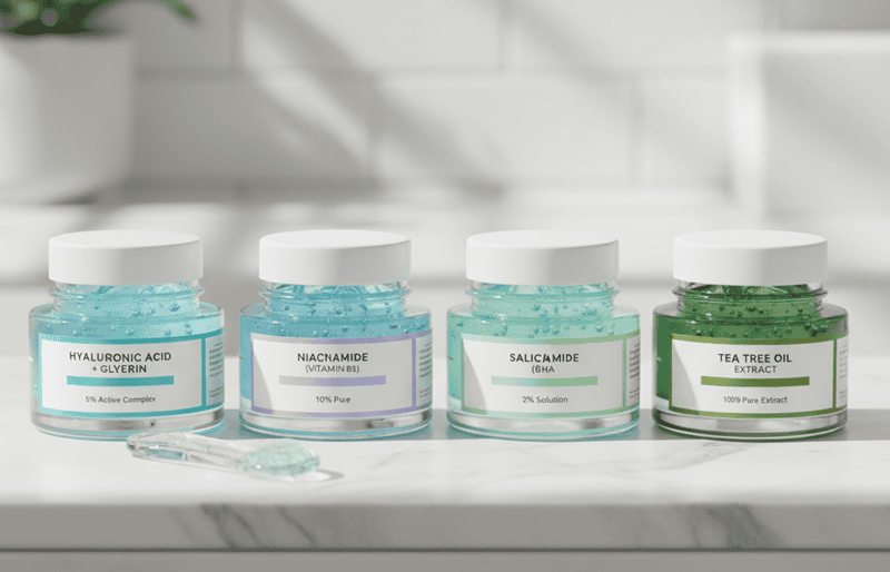 Khi chọn kem dưỡng ẩm cho da dầu mụn, bạn nên tìm kiếm các thành phần giúp cấp ẩm nhưng không gây bít tắc, đồng thời có khả năng hỗ trợ điều trị mụn.