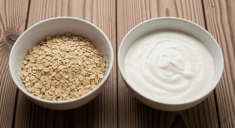 Mặt nạ bột yến mạch và sữa chua không đường