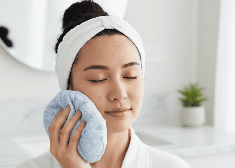 Công thức 5: Đá lạnh (Phương pháp làm se lỗ chân lông tạm thời)
