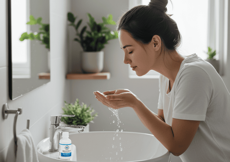 Có nên rửa mặt bằng nước muối sinh lý?