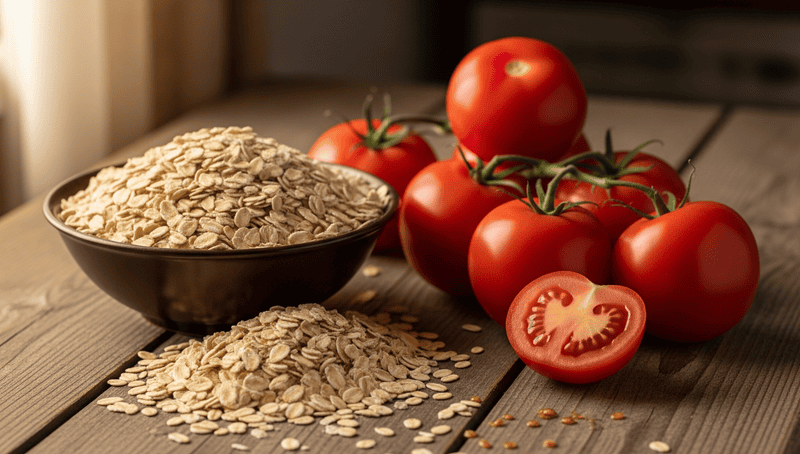 Mặt nạ yến mạch và cà chua