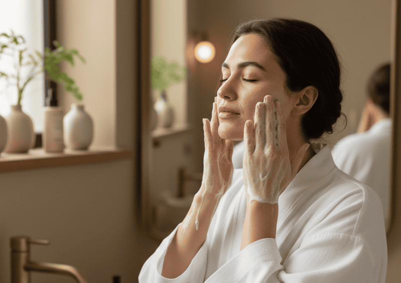 Bước 3: Massage nhũ hóa (Tối đa 60 giây)