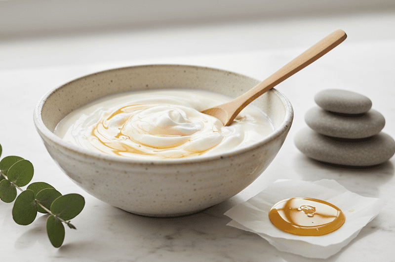 Công thức 3: Mặt nạ sữa chua không đường và mật ong (Kháng khuẩn nhẹ)