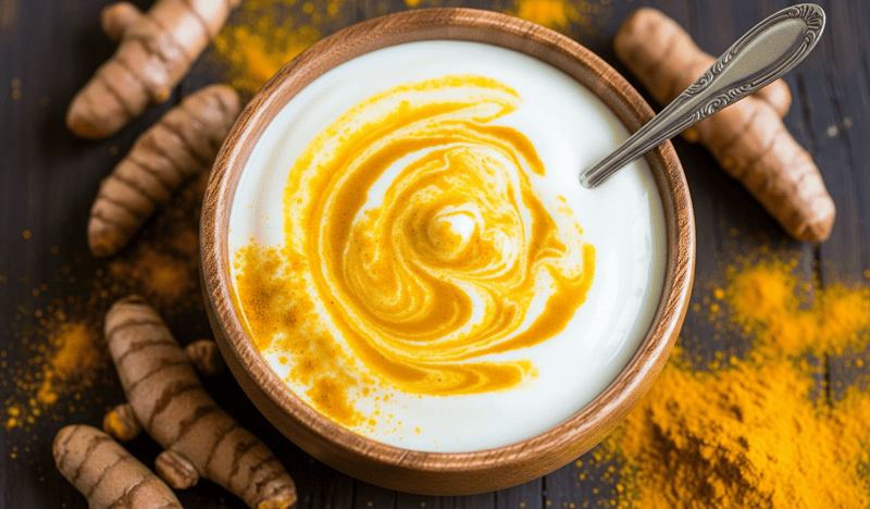 Mặt nạ nghệ và sữa chua không đường