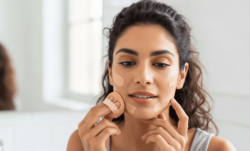 Bước 4: Trang điểm nền (Foundation / Cushion / BB Cream)