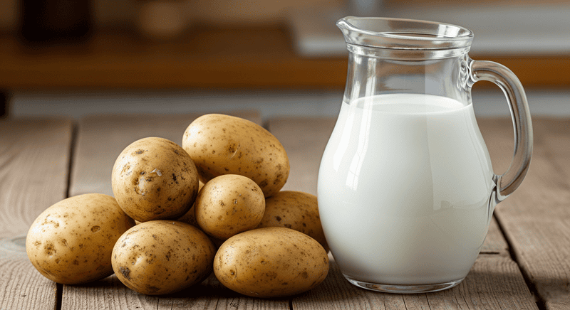 Mặt nạ khoai tây và sữa tươi không đường