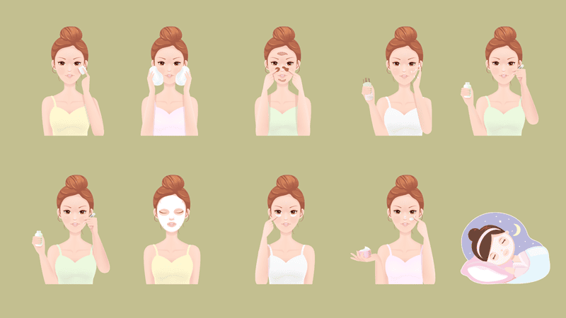 Quy trình chăm sóc da BUỔI TỐI (Quy trình 10 bước đầy đủ)