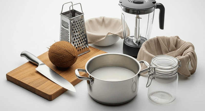 Việc chuẩn bị đầy đủ nguyên liệu và dụng cụ sẽ giúp bạn tự tin hơn trong quá trình làm dầu dừa tại nhà và đạt được kết quả tốt nhất.