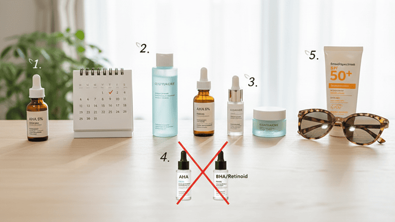 AHA và BHA đều là các loại acid tẩy tế bào chết mạnh, nên tránh sử dụng chung trong cùng một routine