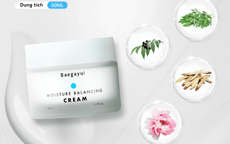 Kem dưỡng ẩm Baegayul được yêu thích bởi công thức chứa các chiết xuất tự nhiên, lành tính