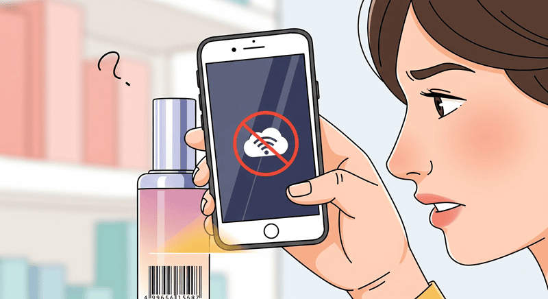 Hãy đảm bảo rằng điện thoại của bạn có kết nối mạng ổn định khi sử dụng các ứng dụng check mã vạch mỹ phẩm