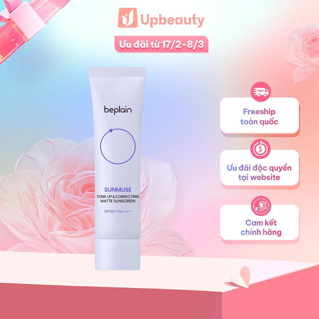 Kem Chống Nắng BEPLAIN Sunmuse Tone - Up & Correcting Matte Sunscreen Nâng Tone 50ml