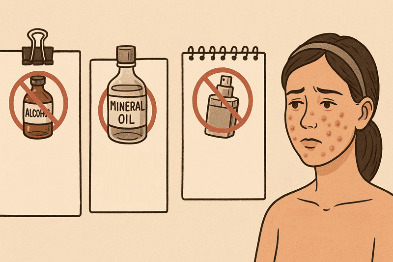 Bên cạnh việc ưu tiên các hoạt chất trị mụn, bạn cũng cần đặc biệt tránh xa những thành phần “cấm kỵ” trong mặt nạ giấy