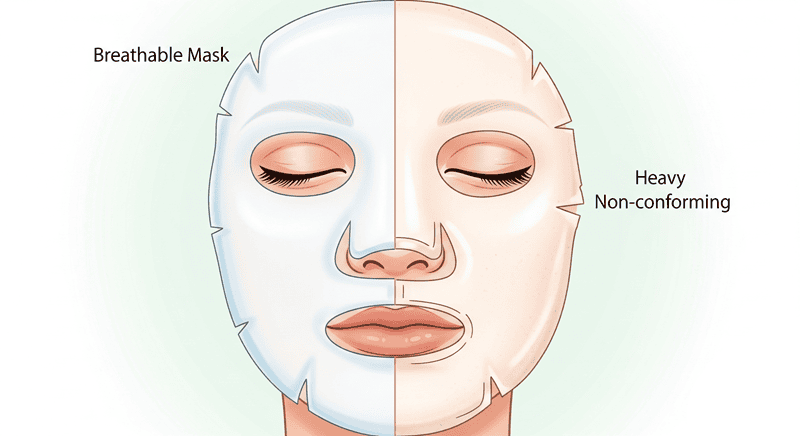 Ngoài bảng thành phần, chất liệu của miếng mặt nạ cũng là một yếu tố bạn không nên bỏ qua