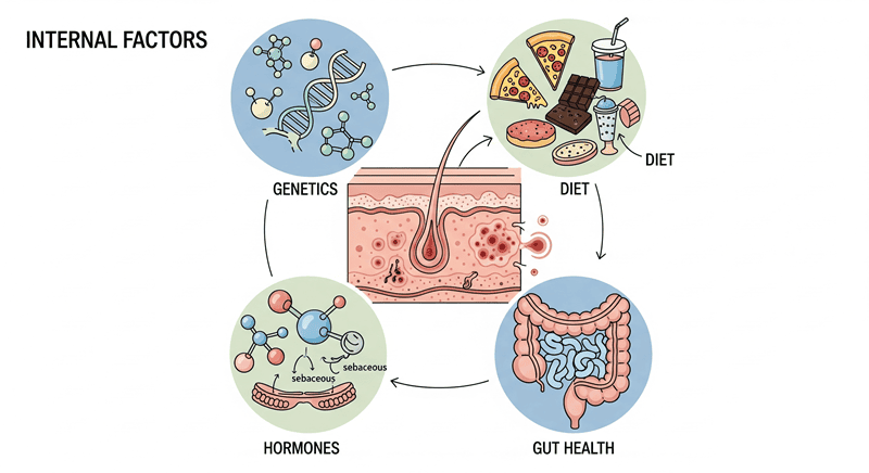 Rối loạn nội tiết tố là một trong những nguyên nhân hàng đầu khiến mụn bùng phát và dai dẳng