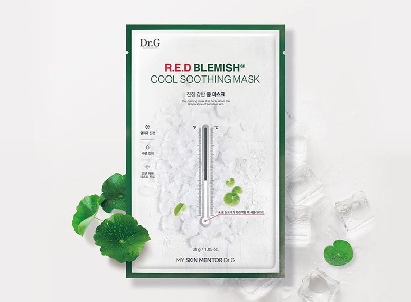 Mặt nạ giấy Dr.G R.E.D Blemish Cool Soothing Mask cung cấp khả năng làm dịu và hạ nhiệt gần như ngay lập tức