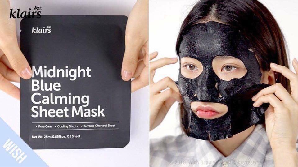 Klairs Midnight Blue Calming Sheet Mask là lựa chọn lý tưởng để làm dịu và phục hồi da nhanh chóng