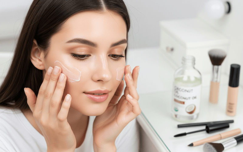 Lợi ích của việc bôi dầu dừa trước khi trang điểm