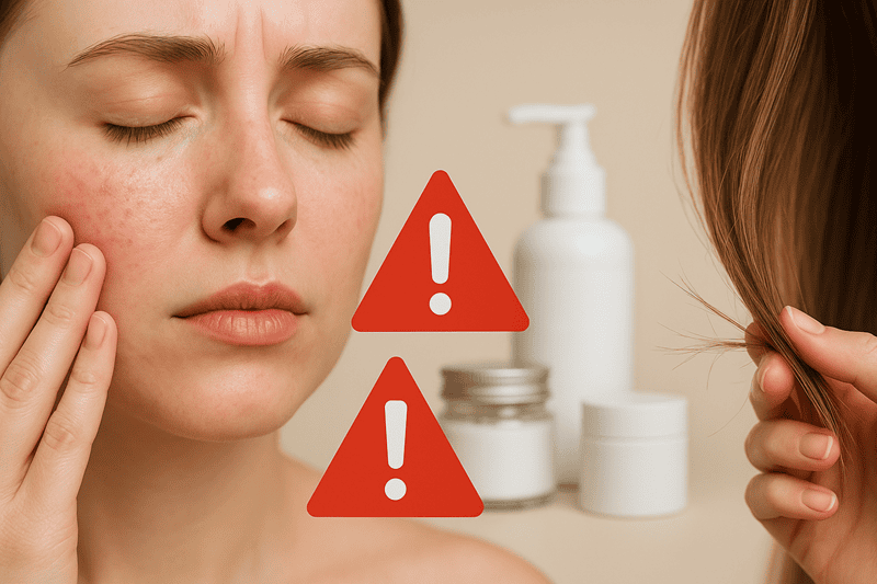 Các chất cấm trong mỹ phẩm khi tiếp xúc trực tiếp có thể gây ra nhiều vấn đề nghiêm trọng cho da và tóc