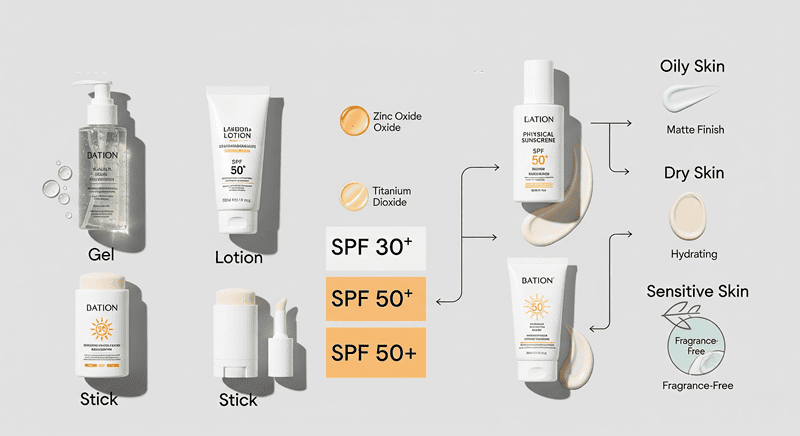 Kem chống nắng vật lý thường chứa các thành phần như Zinc Oxide và Titanium Dioxide