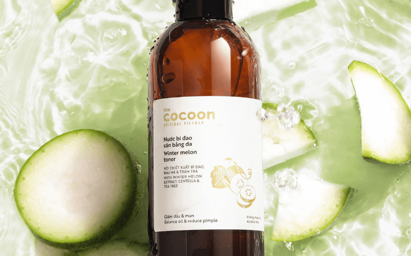 Toner Cocoon Chiết Xuất Bí Đao giúp làm sạch sâu, thanh lọc da và hỗ trợ cải thiện tình trạng mụn viêm