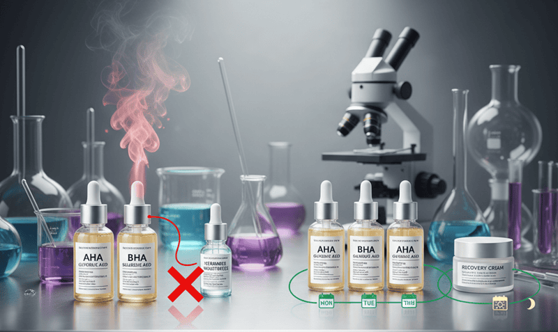 Việc sử dụng Axit Glycolic và Axit Salicylic cùng lúc, đặc biệt ở nồng độ cao, đòi hỏi sự cẩn trọng đáng kể