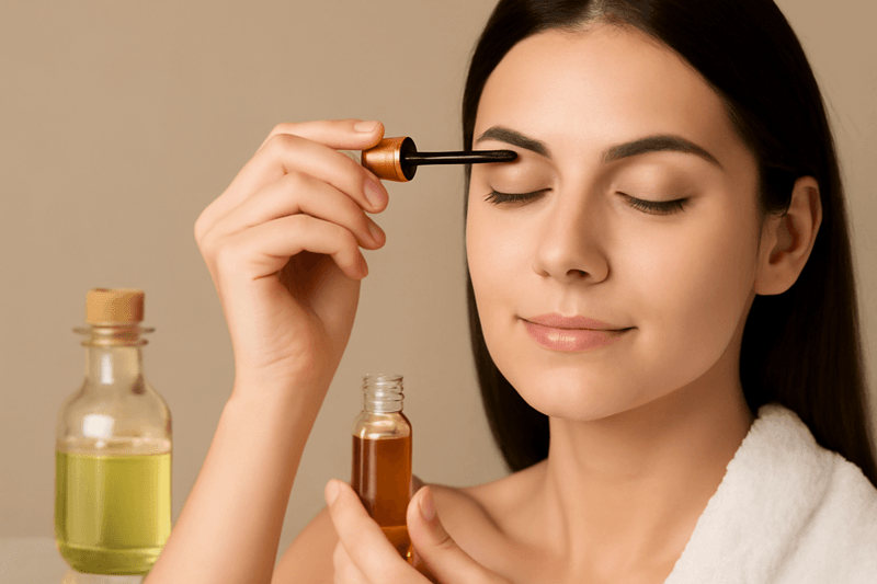 Dầu dừa góp phần làm cho sợi mi và lông mày trở nên chắc khỏe, giảm gãy rụng