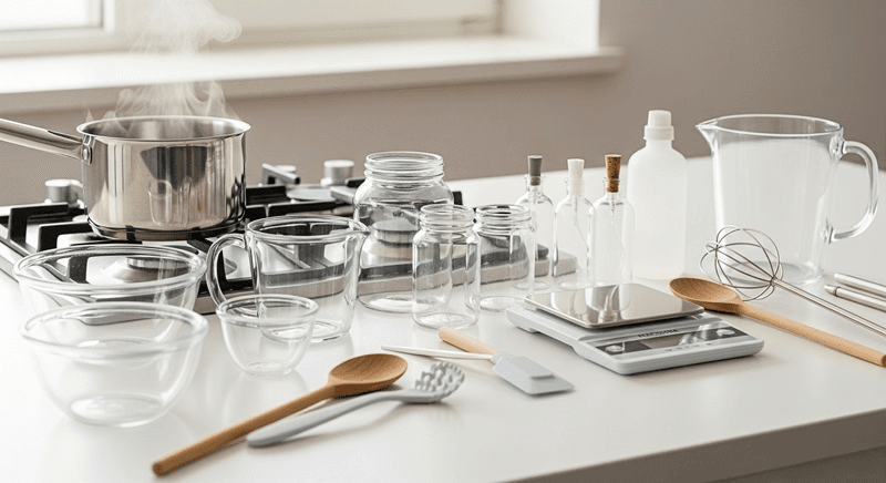 Bạn cần chuẩn bị đầy đủ các dụng cụ cơ bản nếu muốn làm mỹ phẩm từ dầu dừa