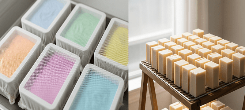 Đặt xà phòng ở nơi thoáng mát để xà phòng hoàn thiện quá trình xà phòng hóa và đạt độ cứng lý tưởng để sử dụng