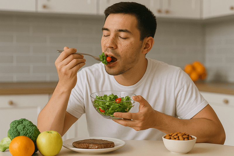 Bạn nên tăng cường rau xanh, trái cây giàu vitamin C để hỗ trợ quá trình kháng viêm tự nhiên