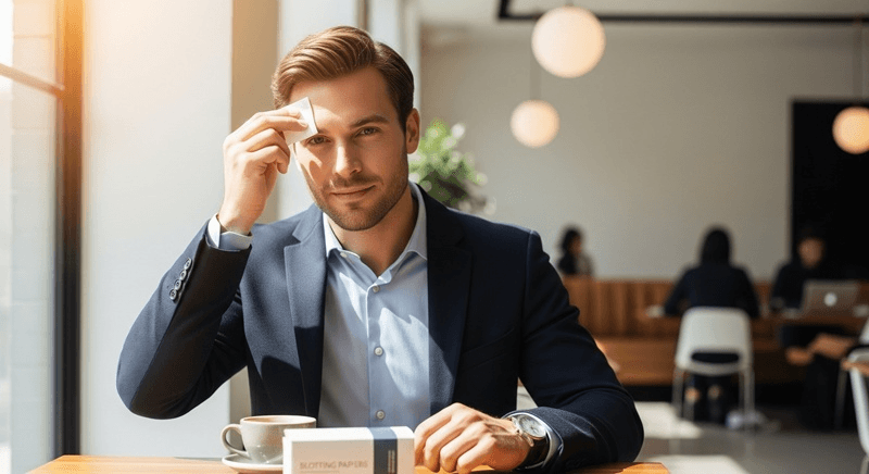 Chỉ với một thao tác áp nhẹ lên da, giấy thấm dầu sẽ hút đi toàn bộ lượng dầu thừa trên bề mặt mà không hề ảnh hưởng đến độ ẩm hay lớp dưỡng da