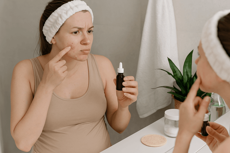 Đối với các nốt mụn sưng viêm, bạn có thể sử dụng các sản phẩm chấm mụn tại chỗ