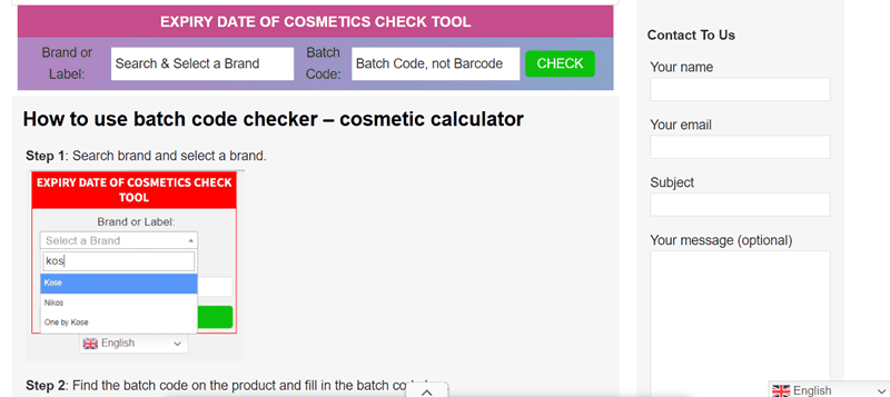 CheckExp check date mỹ phẩm bằng mã Batch Code