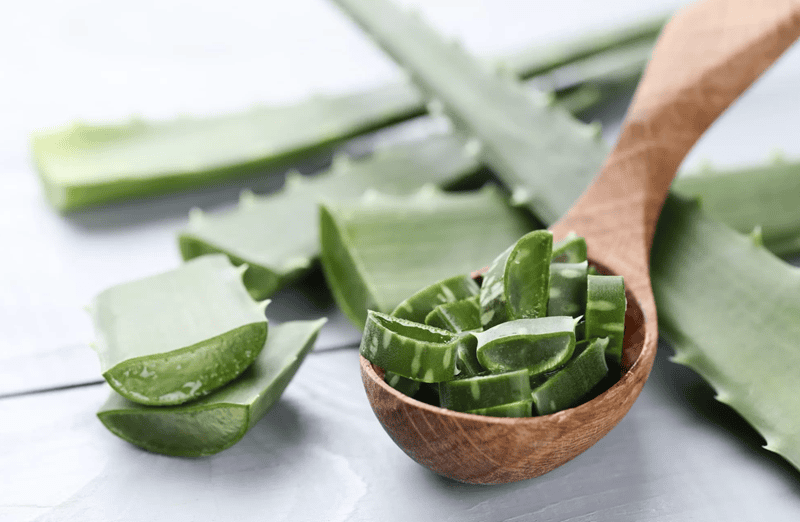 Chọn một bẹ nha đam tươi, rửa sạch dưới vòi nước, sau đó cẩn thận gọt bỏ lớp vỏ xanh bên ngoài