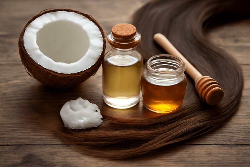 Ủ tóc bằng dầu dừa và mật ong là công thức dưỡng ẩm sâu, phục hồi tóc hư tổn hiệu quả